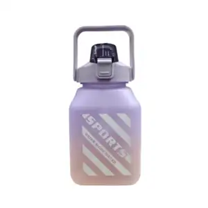 Botella bicolor cuadrada 1.5L, con stickers y correa, variedad de col…