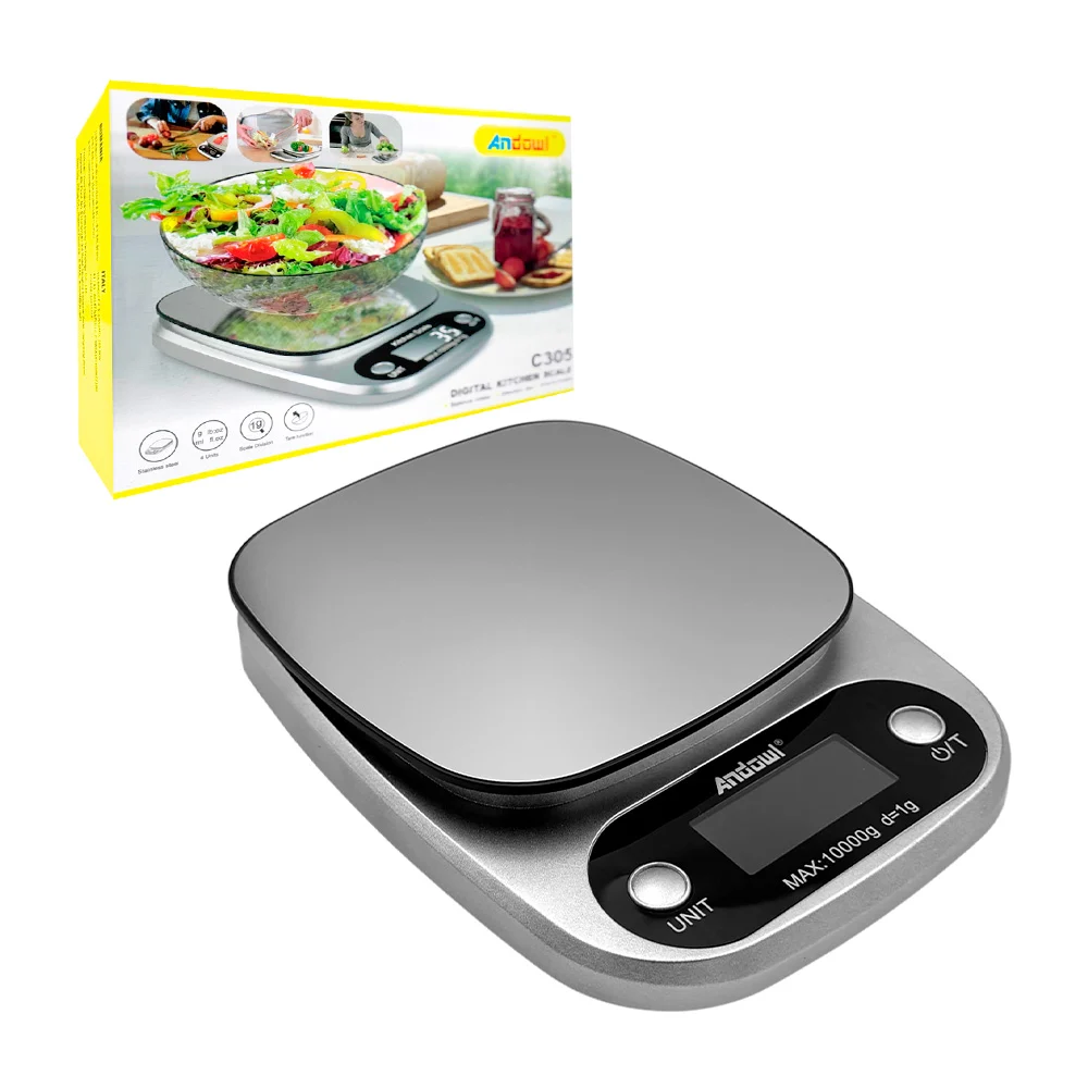 Báscula digital pequeña para cocina, recargable, diseño minimalista / c305