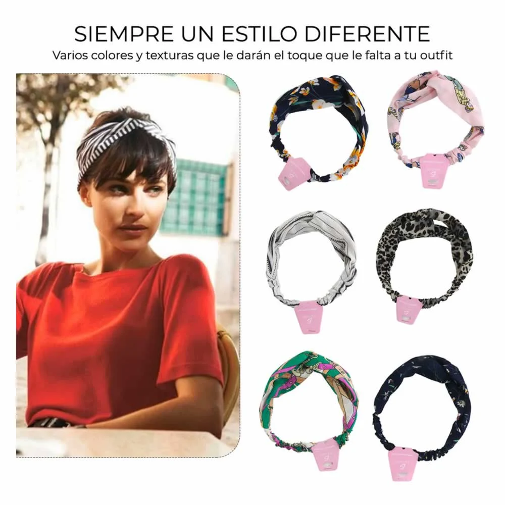 Diadema de tela tipo turbante con resort...