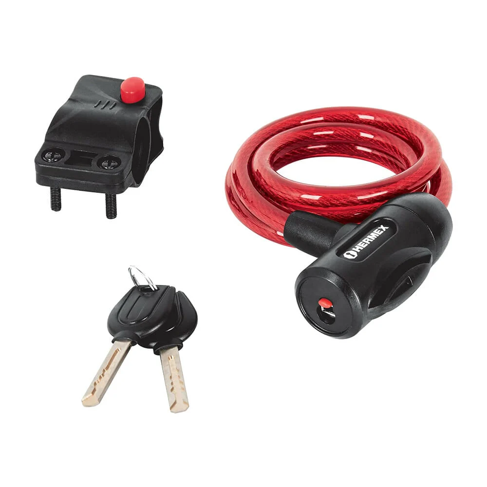 Candado hermex con cable de acero trenza...