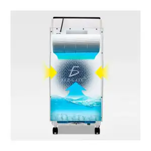Ventilador cooler portátil con capacidad de 10 litros y 4 ruedas móvi…