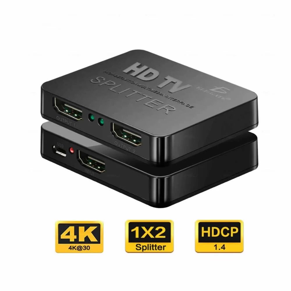 Splitter hdmi 1×2 divisor de señal 2k,...