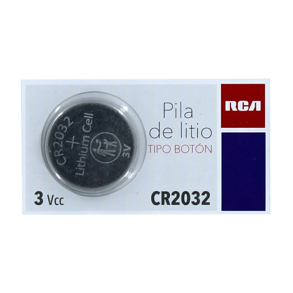 1pza Pila batería rca de litio tipo botón medida cr2032, 3v / cr2032