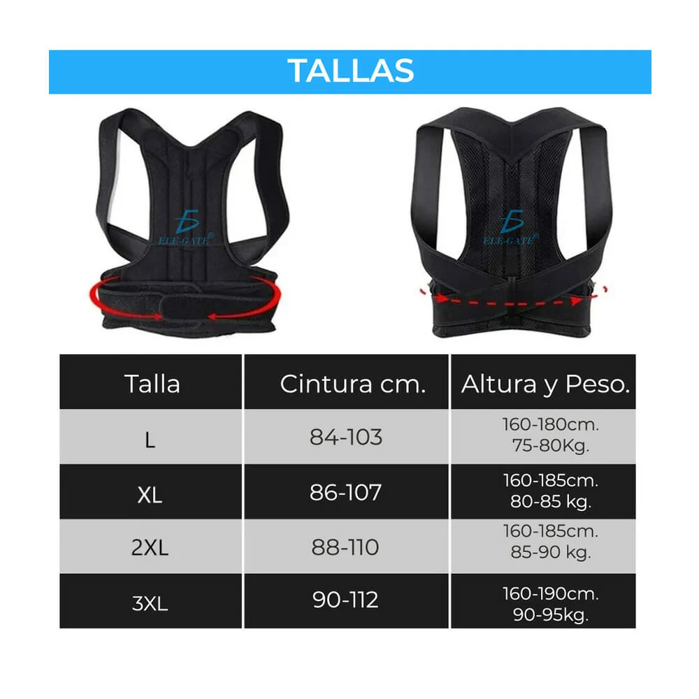 Faja con soporte lumbar para corregir la...