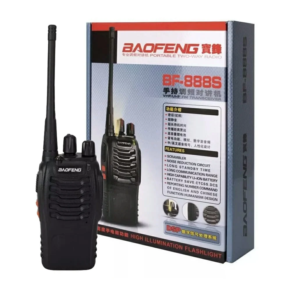 Kit 2 radios walkie talkie recargables + audífono + base de carga / djj-0203