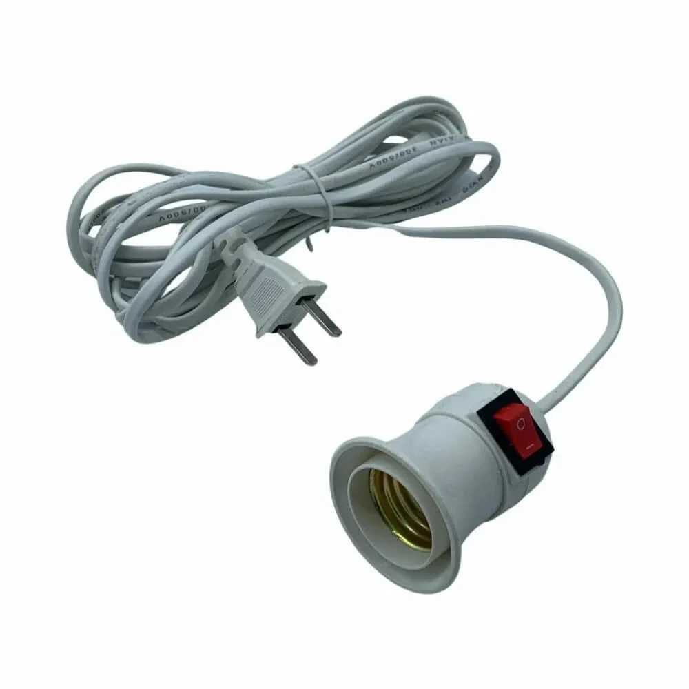 Extensión eléctrica con socket e interruptor, en color blanco de 4 metros / R1198 / sna-5831