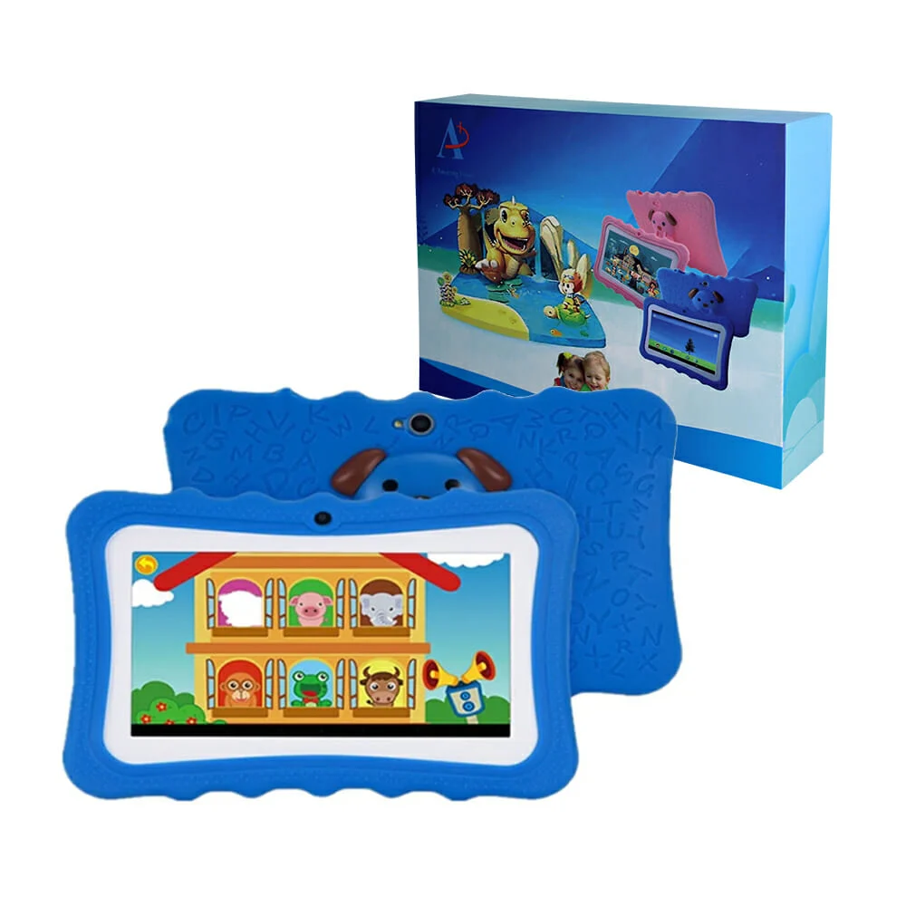 Tablet digital para niño 3.7v, 3500mah con protector de uso rudo y soporte de perrito / f-708
