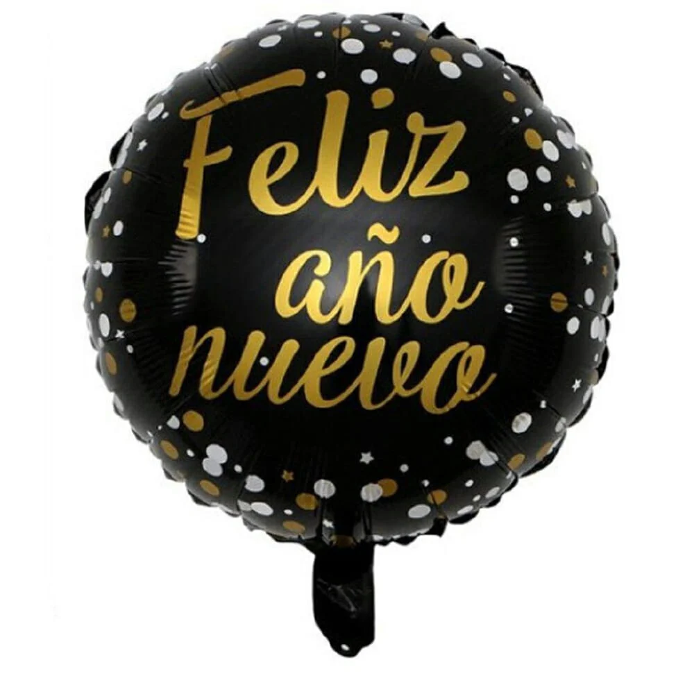 Paquete 13pzas globos metálicos, feliz año nuevo hw-012