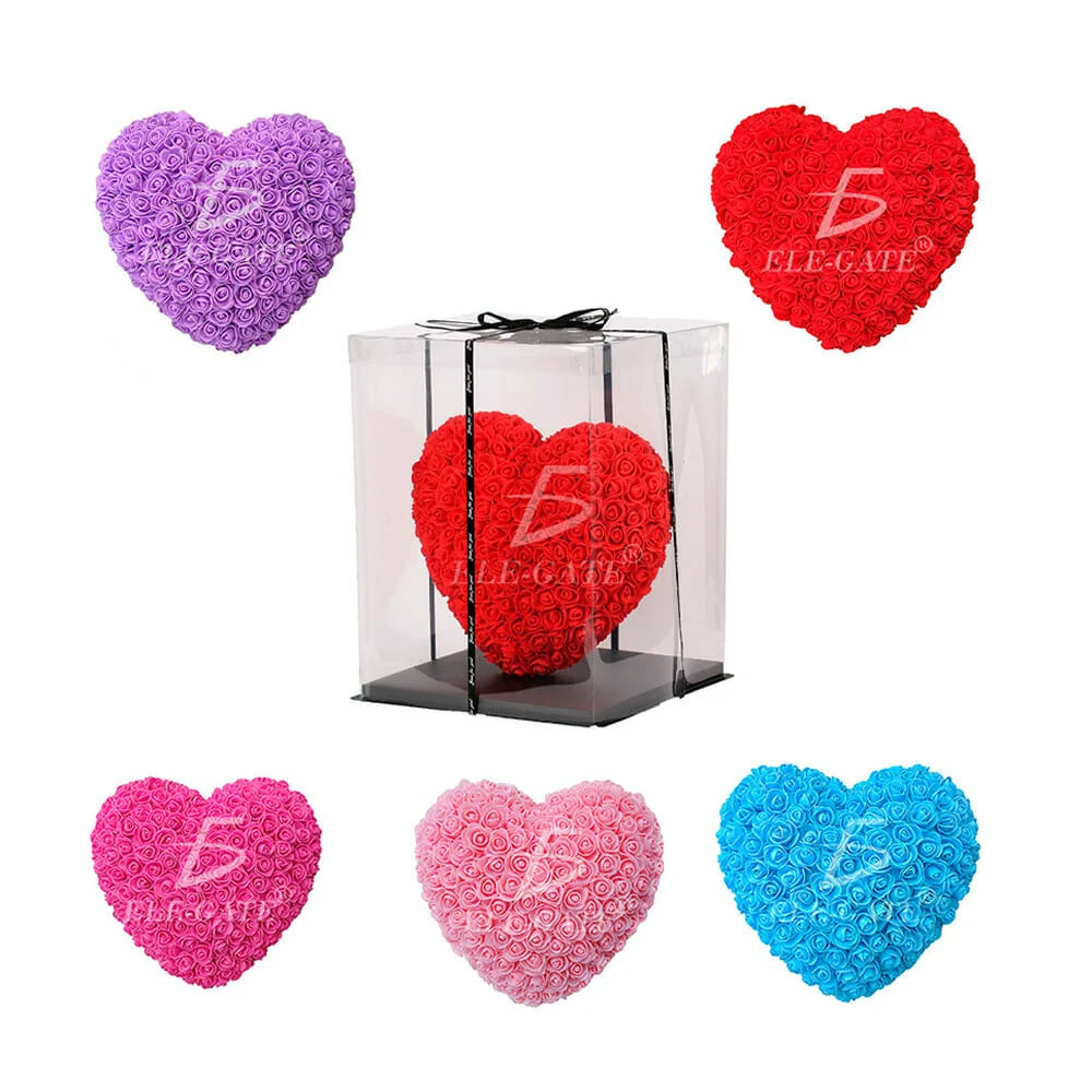 Corazón con rosas de foamy de 23 cm, variedad de colores / fes.09.amor