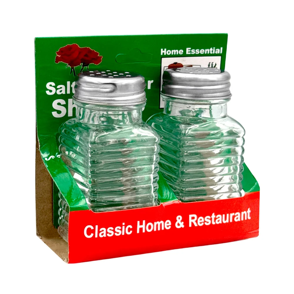 Saleros pequeños cuadrados con tapa metálica y de cristal, usos varios /fh-0196