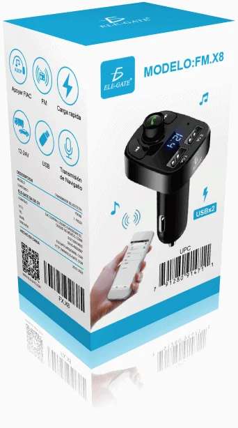 Transmisor Fm Bluetooth Auto Manos Libres Cargador 2 Usb 3.1