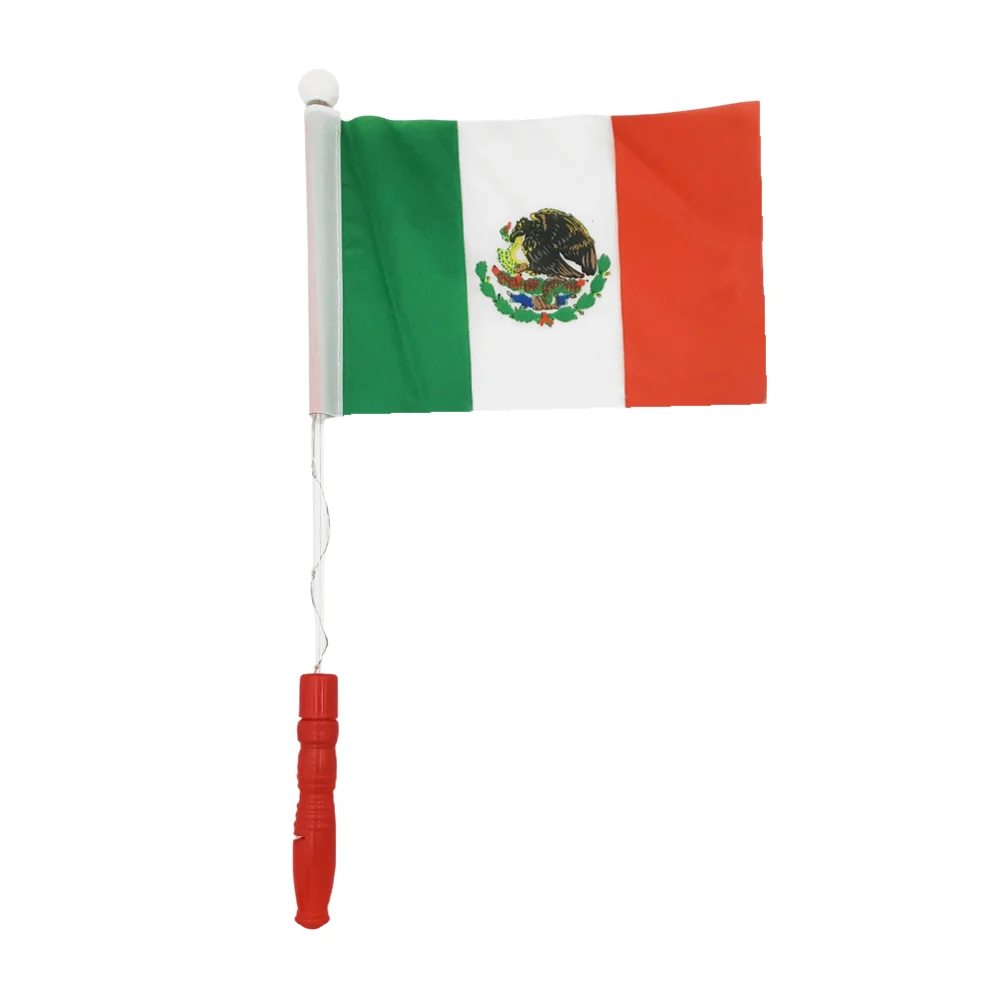 1pz bandera de méxico 40cm, con luz led...