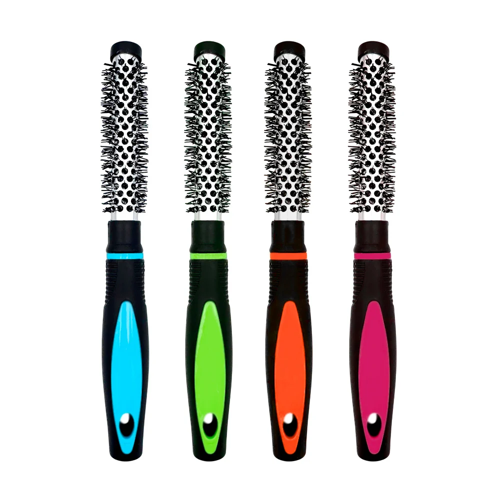 Cepillo redondo con mango de plástico para el cabello, varios colores / g1407