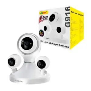 Cámara de seguridad 4k con múltiples lentes, conexión inalámbrica / g…