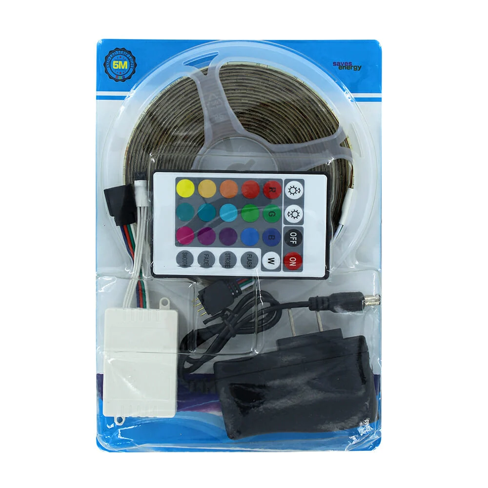 Tira led rgb de 5 metros con control y eliminador / 1010