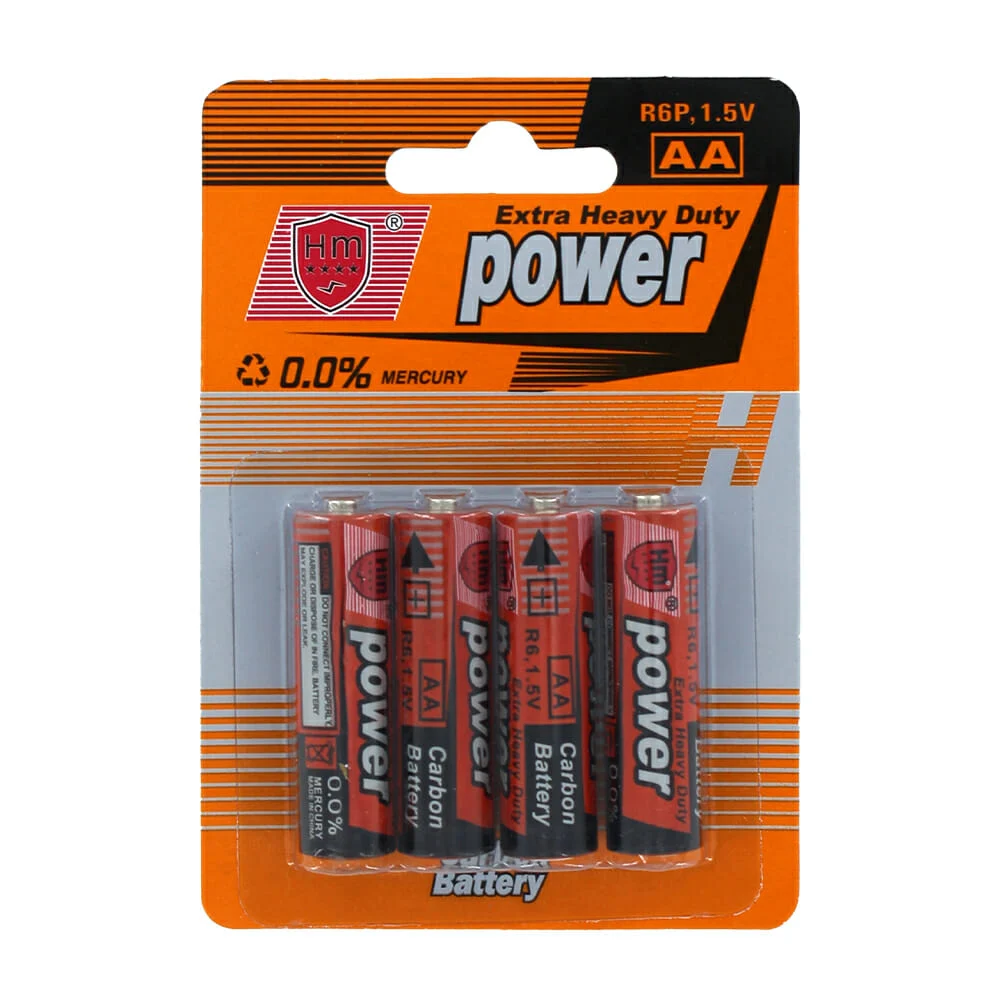 Blíster con 4 pilas AA 1.5v / carbon ba...