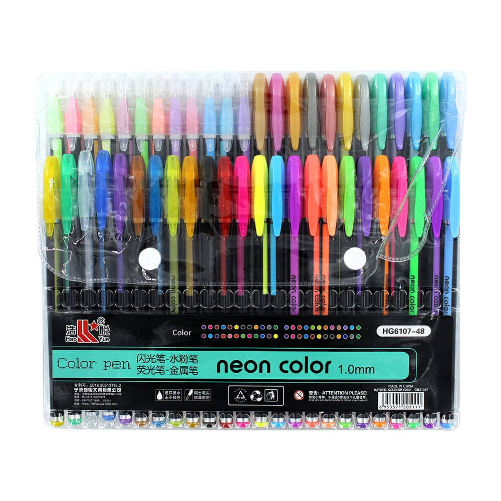 Paquete con 48 plumas neon color de gel ...