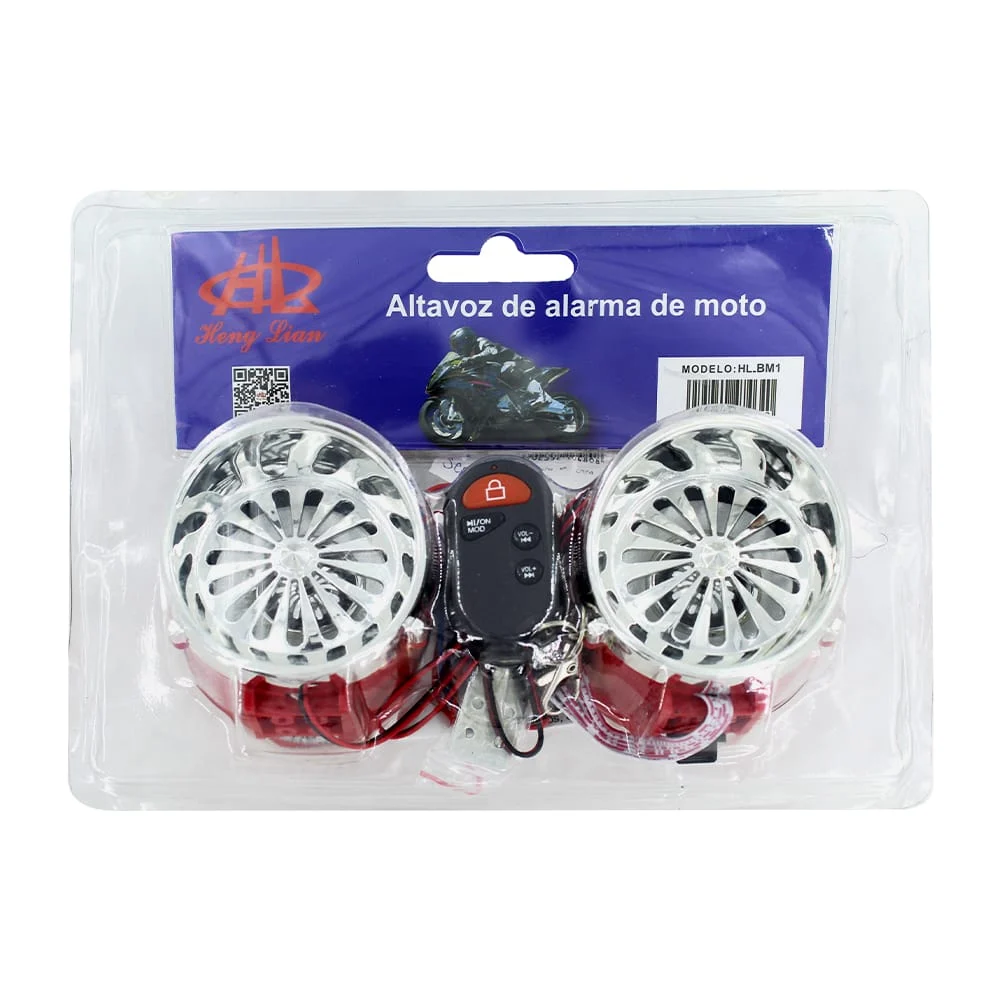 Alarma para motocicleta con altavoces, control remoto, radio fm y reproducción de mp3 / bocina mp3 bm11