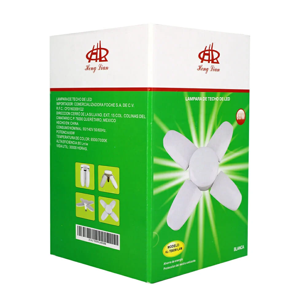 Foco led 4 aspas 60 watts / te60w-lam