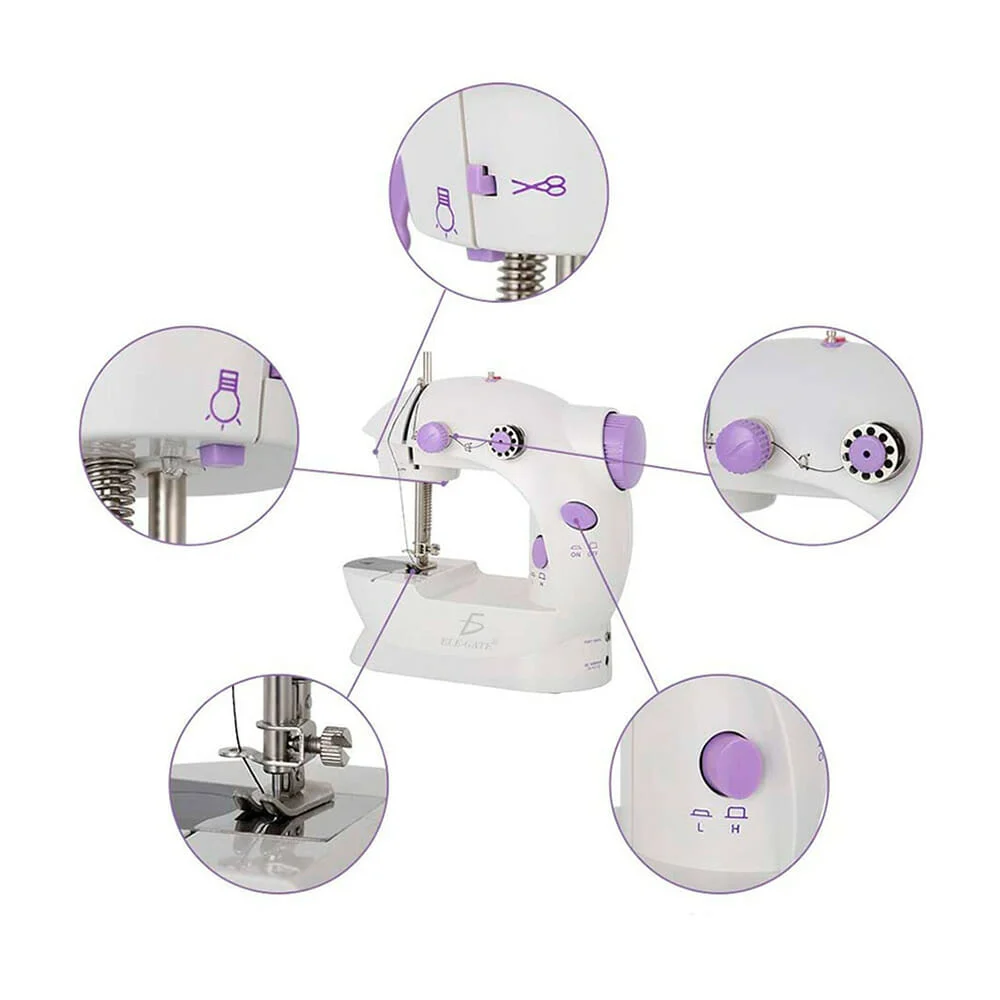 Mini máquina eléctrica ele-gate con luz led y 2 velocidades para coser / hog.66