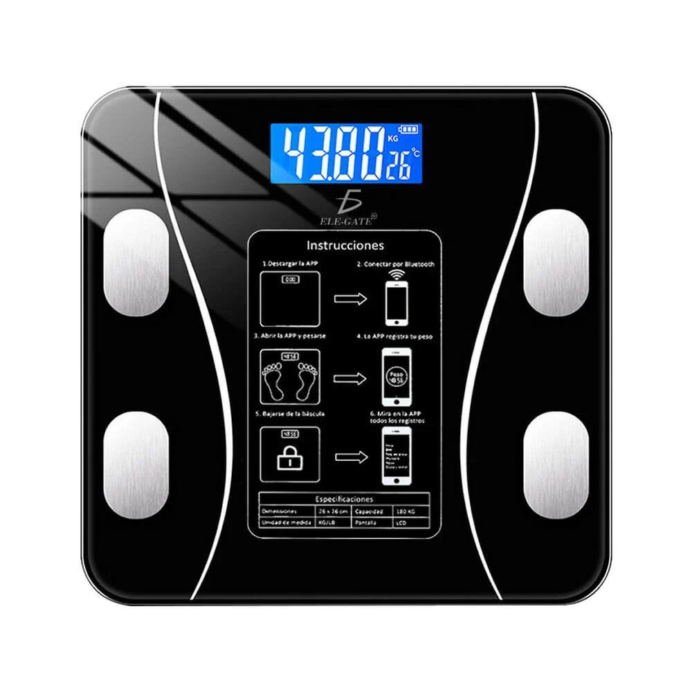 Bascula digital bluetooth, 0.2-180kg, variedad de colores hog.87.app