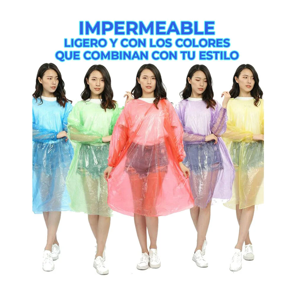 1pza Impermeable portátil tipo gabardina 1.2 metros, variedad de colores / hog.94.30g