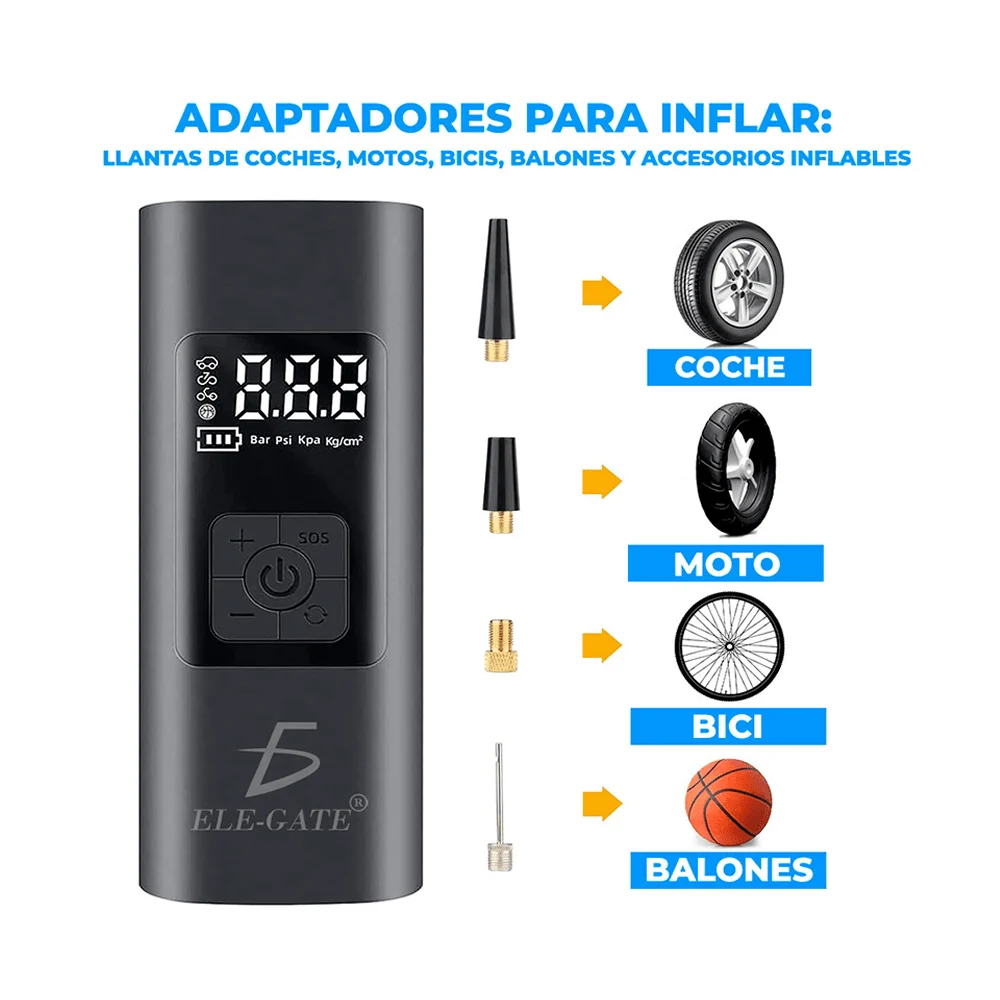 Bomba eléctrica de aire, con 4 adaptadores intercambiables para inflar / hog.95