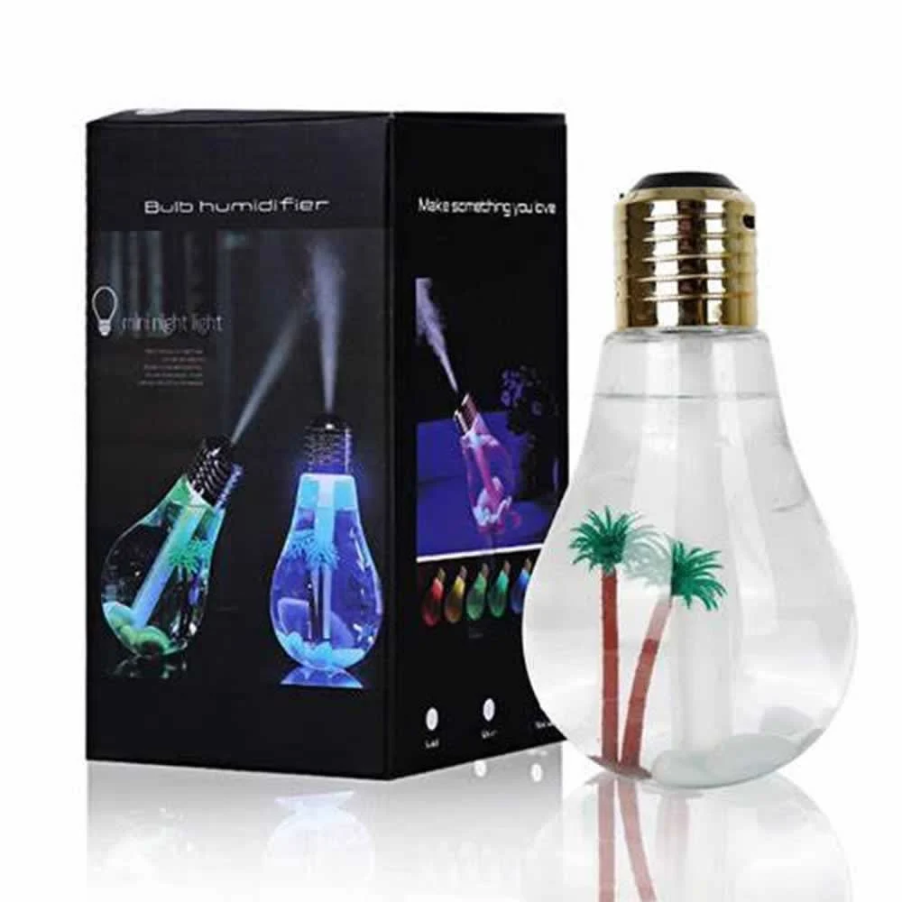 Humidificador en forma de foco con luz led y capacidad para 400ml, variedad de colores / pb-01 / hu002 / jsq5497 / xjd-0315