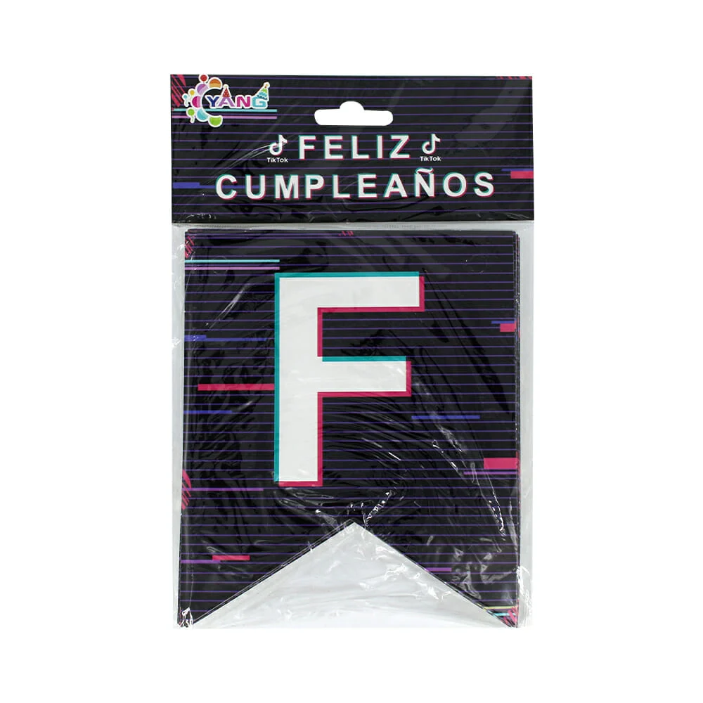Banderin feliz cumpleaños tiktok hw459