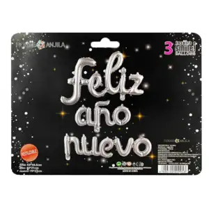Paquete 3pzas globos feliz año nuevo hw-995