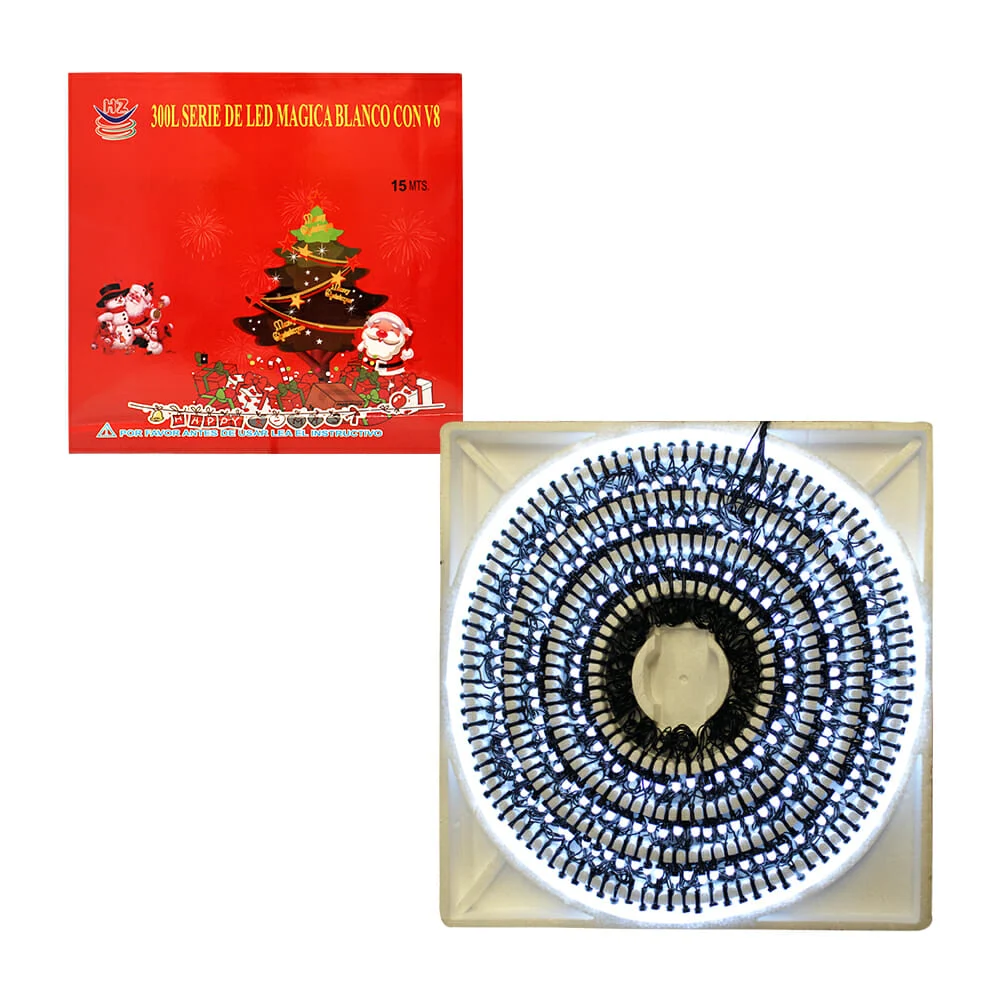 Serie 300 luces navideñas 15mtrs color blanca hz8066b