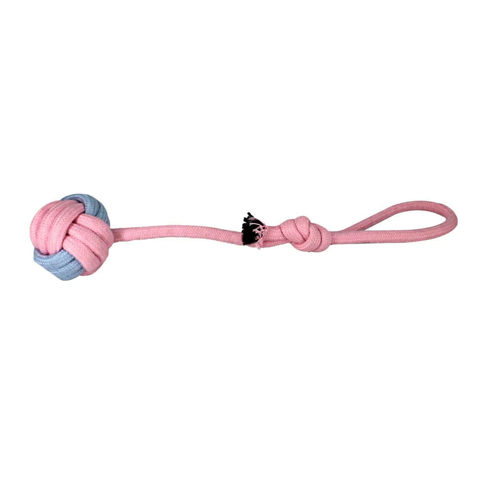 Juguete para perro, bola tejida con jaladera jr1177