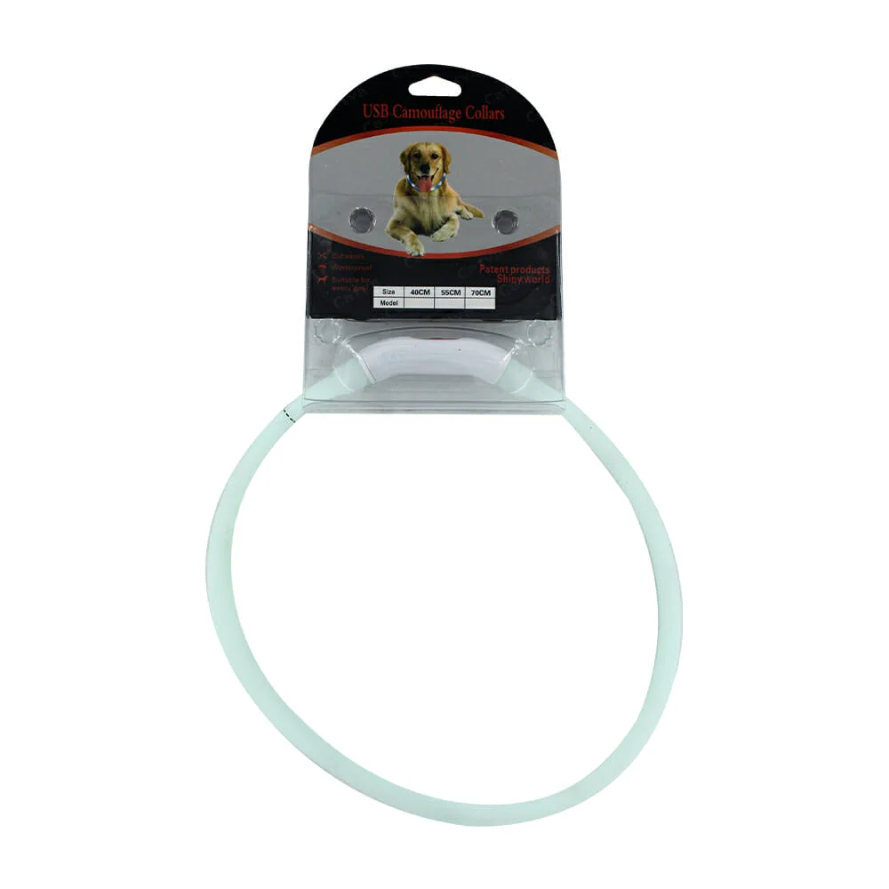 Collar con luces led recargable, 55cm, variedad de colores / jr1658