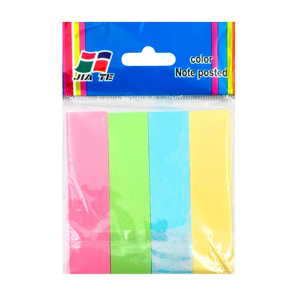 Paquete con 4 post it – notas adhesivas medianas con 100 hojas cada uno, 76x76mm, variedad de colores / stick note pad / jt-a3