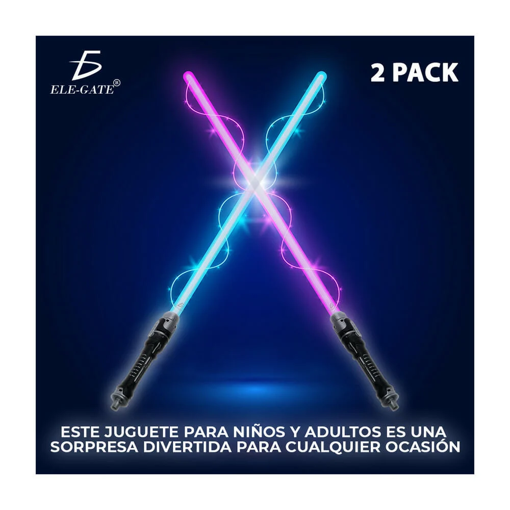 Pack con 2 sables de luz star wars con sonido y luz intercambiable / jug.km.7728