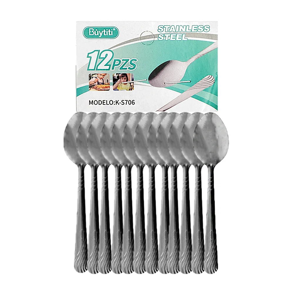 Paquete con 12 cucharas metálicas para ...
