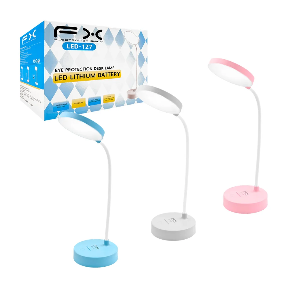 Lámpara de mesa led, flexible con tres modos de iluminación, colores varios / fx