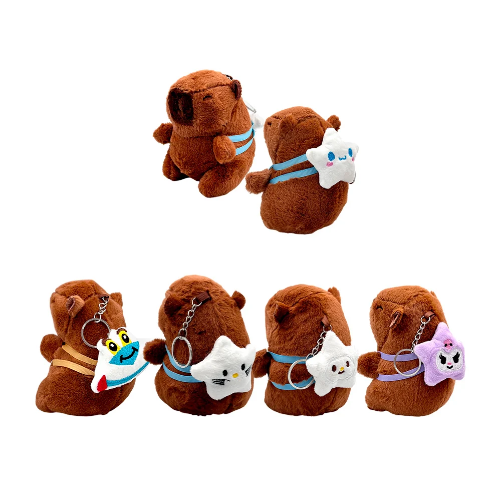 Llavero pequeño en forma de capibara afelpado, con detalles, variedad de modelos
