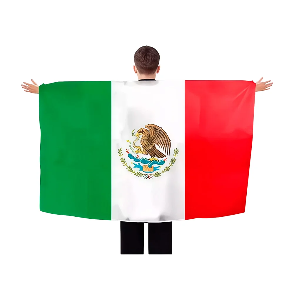1pza Bandera grande de méxico con cuerpo de tela delgada, variedad de usos / lu2045