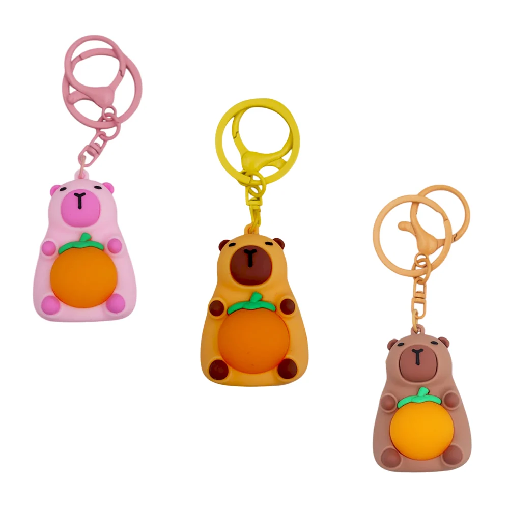 1pza Llavero colgante de plástico en forma de capibara con calabaza y luz led, variedad de colores / lu7792
