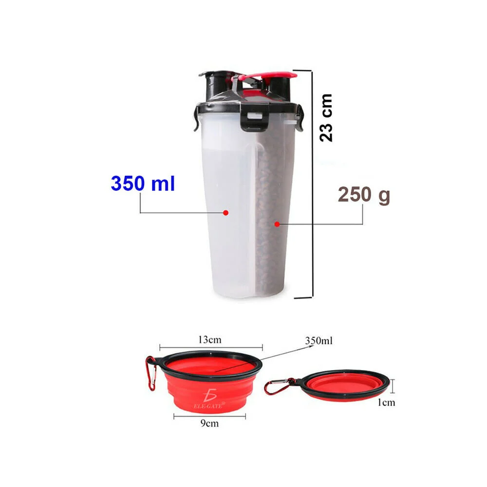 Vaso de viaje para croquetas y agua, con...
