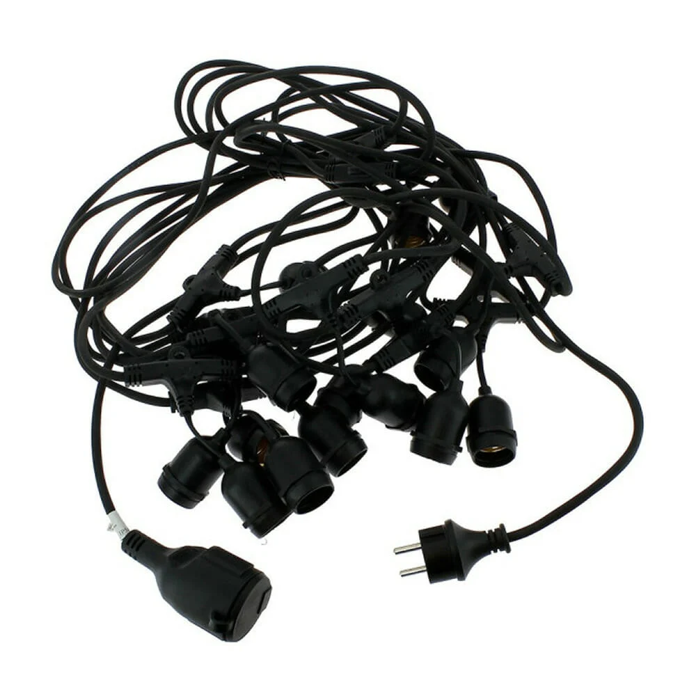 Serie guirnalda de cable negro 10 metros...