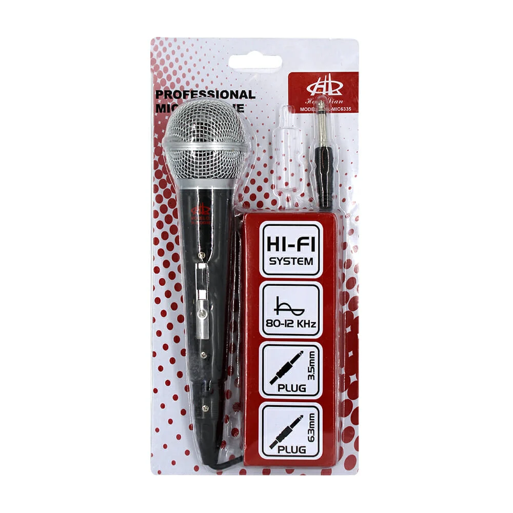 Micrófono profesional alámbrico heng lian con entrada 3.5mm / hl-mic6335