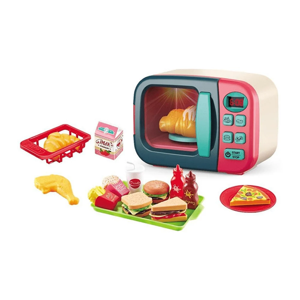 Mini horno de juguete con luz y accesorios tipo comida / mini appliance / 6730a