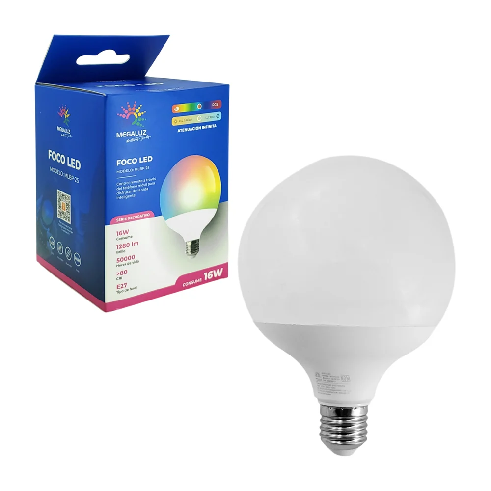 Foco led bluetooth con iluminación rgb,...