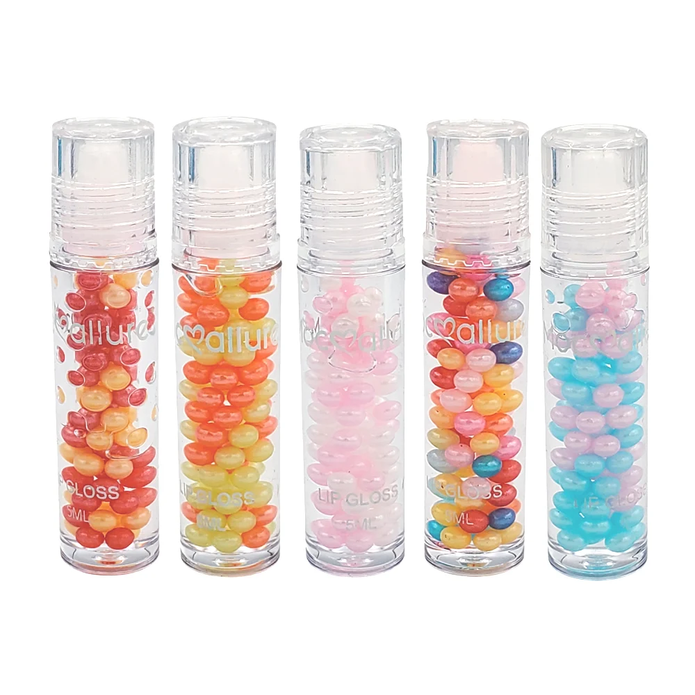 1pza Brillo labial transparente con aroma y mini perlas, 5ml, variedad de colores / mocmallure