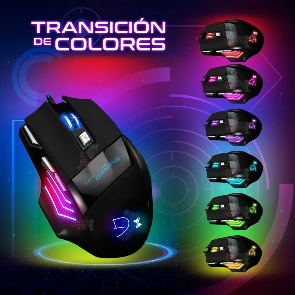 Mouse gamer alámbrico d1ciemzre con luz y 1600 dpi / d-8