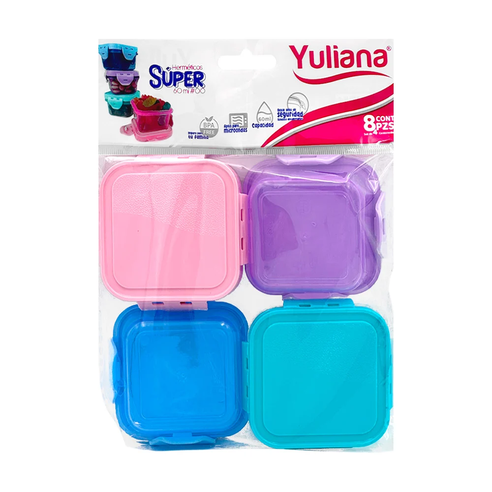 Blíster con 4 minituppers cuadrados de ...