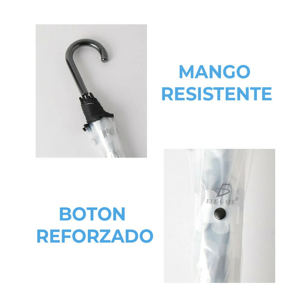 Paraguas transparente con lunares de col...