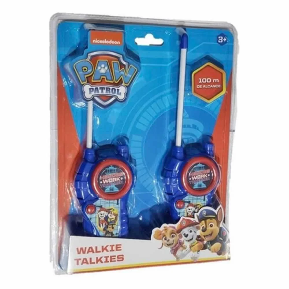 Set con 2 walkie talkie de juguete con diseño de paw patrol y alcance de 100 metros / t372676